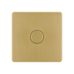 LAP  1-Gang 2-Way LED Dimmer Switch  Satin Brass with Black Inserts