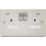 Knightsbridge  13A 2-Gang SP Switched Socket + 4.0A 20W 2-Outlet Type A & C USB Charger Pearl with White Inserts