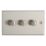 Contactum iConic 3-Gang 2-Way LED Dimmer Switch  Brushed Steel