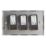 Contactum iConic 3-Gang 2-Way LED Dimmer Switch  Brushed Steel