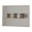 Contactum iConic 3-Gang 2-Way LED Dimmer Switch  Brushed Steel