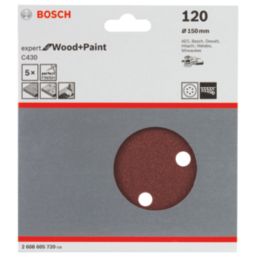 Bosch C430  120 Grit 6-Hole Punched Multi-Material Sanding Discs 150mm 5 Pack