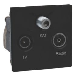 LAP  Triplex Modular Multimedia Socket Black
