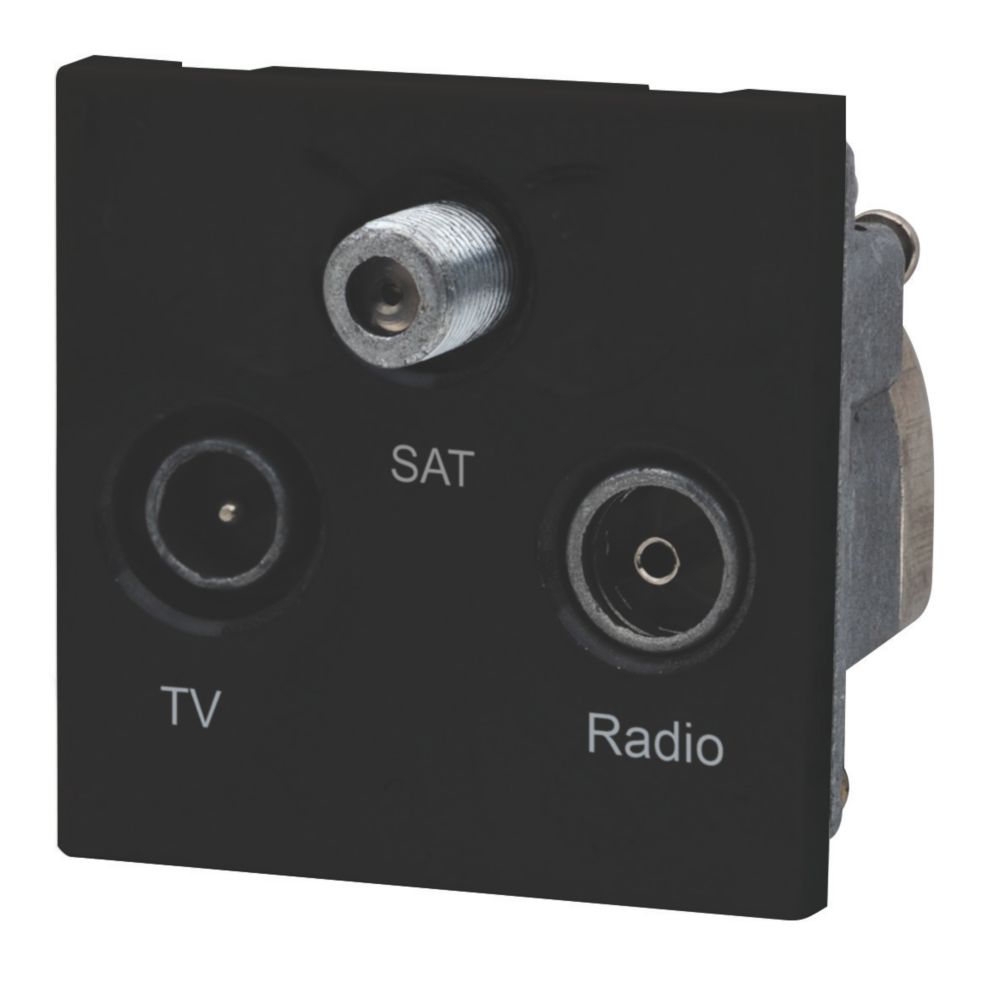 LAP Triplex Modular Multimedia Socket Black - Screwfix