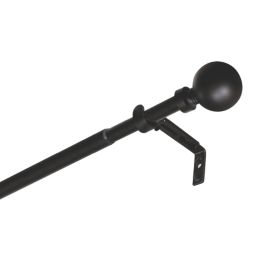 Renaissance Matt Black Curtain Pole 19/16mm x 120-210cm