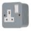 Contactum   13A 1-Gang DP Switched Metal Clad Socket  with White Inserts