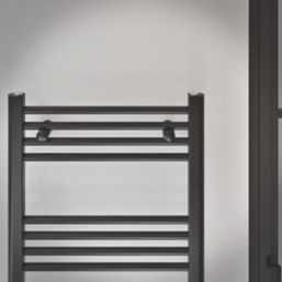 Flomasta 1200mm x 500mm 1815BTU Black Flat  Towel Radiator