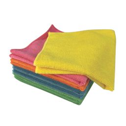 Essentials Microfibre Cloths Multicoloured 40cm x 38cm 5 Pieces