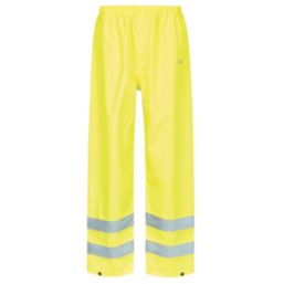 Site Huske Hi-Vis Over Trousers Elasticated Waist Yellow Medium 26" W 29" L