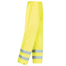 Site Huske Hi-Vis Over Trousers Elasticated Waist Yellow Medium 26" W 29" L