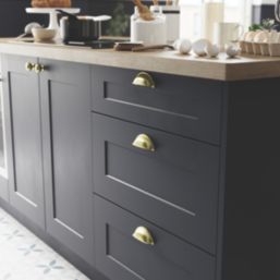 Essentials Chervil Cup Pull Handles Brushed Brass 94mm 2 Pieces