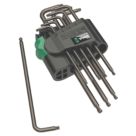 Wera 967/9 TX1 SB Blacklaser Metric Torx L-Key Set 9 Pieces