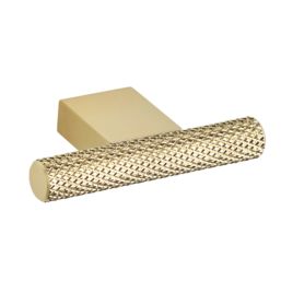 Elite Knobs & Handles Kensington Knurled T-Knob Brushed Brass 60mm