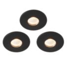 Saxby Vega Round LED Micro Downlights Matt Black 12W 240lm 3 Pack