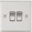 Knightsbridge  10AX 2-Gang 2-Way Light Switch  Brushed Chrome