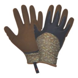 ClipGlove Bottle Glove Plus   Recycled Polyethylene Gardening Gloves Navy / Khaki Medium