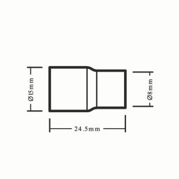 Flomasta  Copper End Feed Fitting Reducers F 8mm x M 15mm 2 Pack