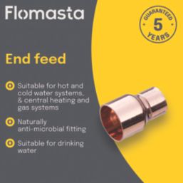 Flomasta  Copper End Feed Fitting Reducers F 8mm x M 15mm 2 Pack