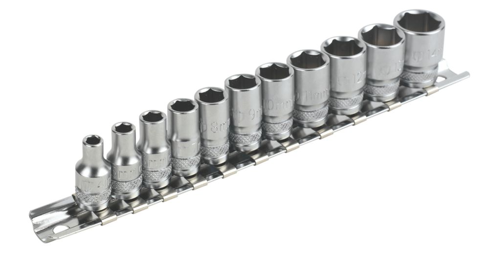 Magnusson 1/4" Drive Standard Socket Rail 11 Pieces Screwfix