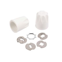 Essentials 20-24mm White Radiator Valve Cap Kit 2 Pack