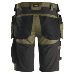 Snickers 6141 Stretch Work Shorts Khaki Green / Black 31" W