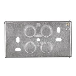 Tower  2-Gang Galvanised Steel  Knockout Back Box 47mm
