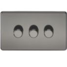 Knightsbridge  3-Gang 2-Way LED Intelligent Dimmer Switch  Black Nickel