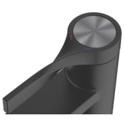 Swirl Ayre Matt Black 165mm Standard Lever Mono Basin Mixer Tap  With Clicker Waste
