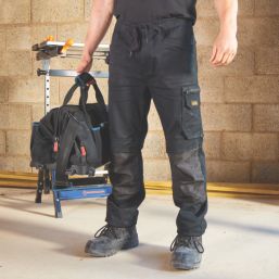 Site Dunnell Stretch Multi-Pocket Trousers Black 30" W 32" L