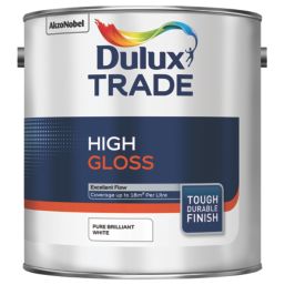 Dulux Trade 2.5Ltr Pure Brilliant White High Gloss Solvent-Based Trim Paint