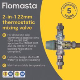 Flomasta  Thermostatic Mixing Valve 22mm