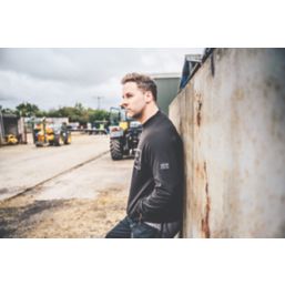 JCB Trade Crew Sweatshirt Black X Large 46-48" Chest