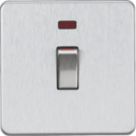 Knightsbridge  45A 1-Gang DP Control Switch Brushed Chrome with LED