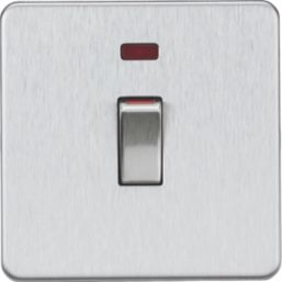 Knightsbridge  45A 1-Gang DP Control Switch Brushed Chrome with LED