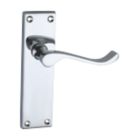 Smith & Locke  Fire Rated Latch Door Handles Pair Polished Chrome