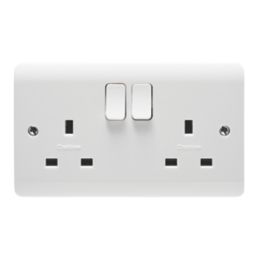 Crabtree Instinct 13A 2-Gang SP Switched Socket White