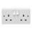 Crabtree Instinct 13A 2-Gang SP Switched Socket White