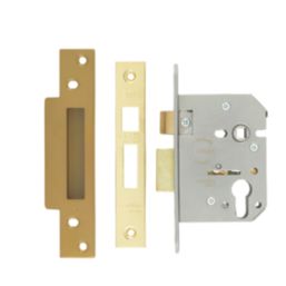ERA  Polished Brass Euro Sashlock 76mm Case - 56mm Backset