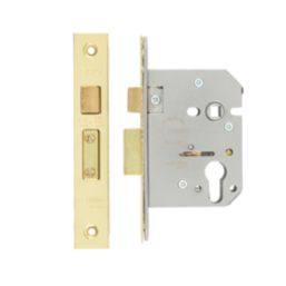 ERA  Polished Brass Euro Sashlock 76mm Case - 56mm Backset