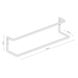 Elland Double Towel Rail Brushed Steel 600mm x 136mm x 136mm