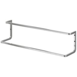 Elland Double Towel Rail Brushed Steel 600mm x 136mm x 136mm