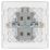 British General Evolve 20A 1-Gang DP Control Switch Brushed Steel with LED with White Inserts