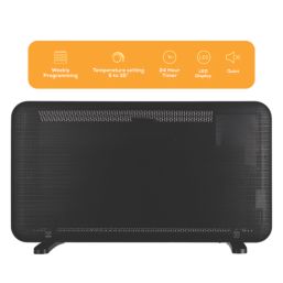 TCP  2000W Electric Portable or Wall-Mounted 2-in-1 Infrared Convection Heater Black