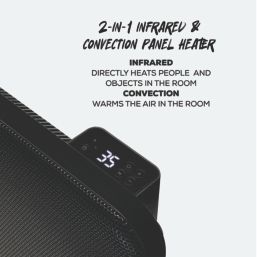 TCP  2000W Electric Portable or Wall-Mounted 2-in-1 Infrared Convection Heater Black