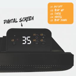 TCP  2000W Electric Portable or Wall-Mounted 2-in-1 Infrared Convection Heater Black