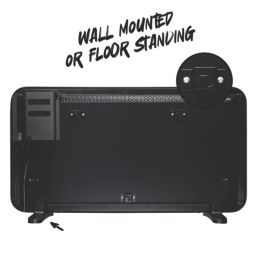 TCP  2000W Electric Portable or Wall-Mounted 2-in-1 Infrared Convection Heater Black