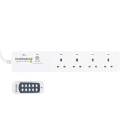 Energenie 13A 4-Gang Switched Surge-Protected Extension Lead & Wireless Remote Control White 1.8m