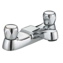 Bristan Club Chrome-Plated 71mm Deck Mounted Round Head 2 Tap Holes Bath Mixer Tap