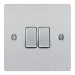 LAP  20A 16AX 2-Gang 2-Way Light Switch  Brushed Stainless Steel
