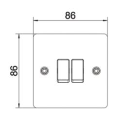 LAP  20A 16AX 2-Gang 2-Way Light Switch  Brushed Stainless Steel